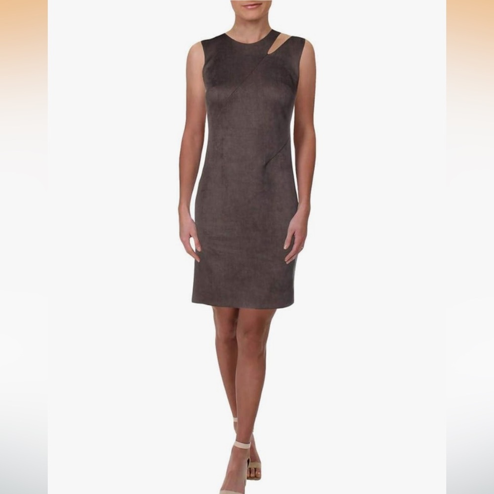 MILLY Suede Fractured Sheath Dress